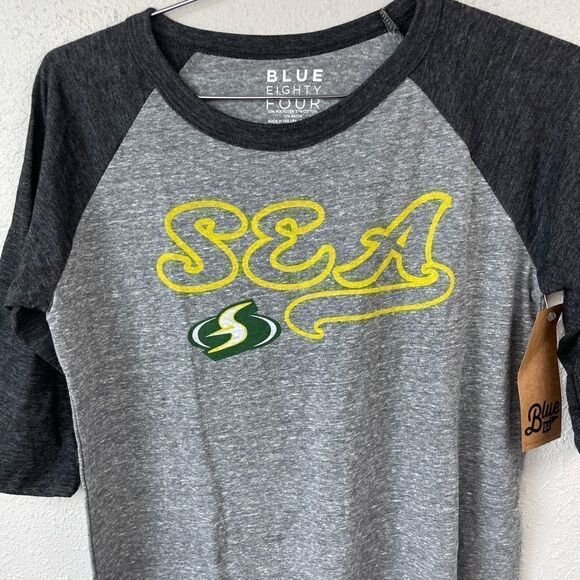 NWT Custom Print Blue 84 Seattle Sonics Throw Back T-Shirt Size Large or Small - Picture 2 of 5